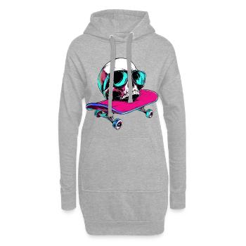 Totenköpfe Skateboard - 1990 - Hoodie-Kleid - Grau meliert - Vorne