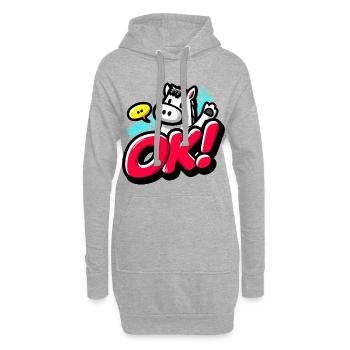 OK Pony - Sweat-shirt à capuche long Femme - gris chiné - Devant