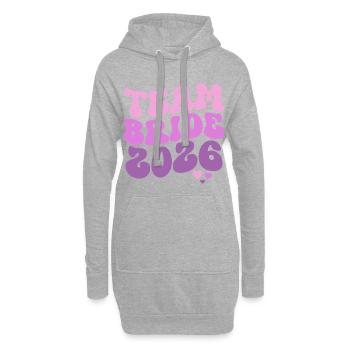 Team Bride 2026 - Hoodie-Kleid - Grau meliert - Vorne