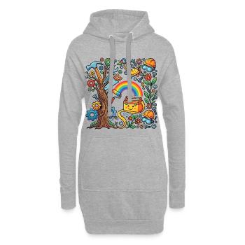 Atelier arc-en-ciel Aventure Œuvres d’art artisanales - Sweat-shirt à capuche long Femme - gris chiné - Devant