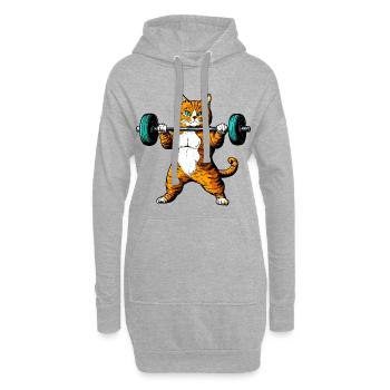 Fitness des chats - Sweat-shirt à capuche long Femme - gris chiné - Devant