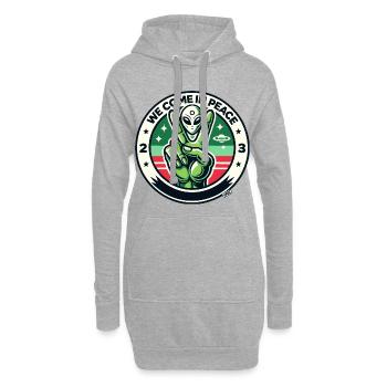 Insigne de Paix Extraterrestre - Sweat-shirt à capuche long Femme - gris chiné - Devant