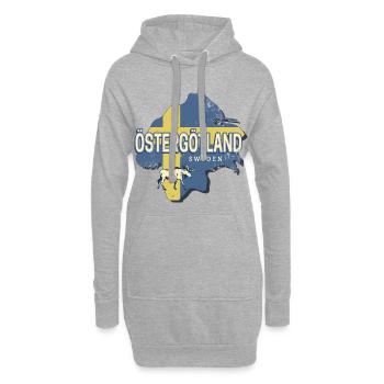 Östergötland Schweden Retro Provinz Souvenir - Hoodie-Kleid - Grau meliert - Vorne