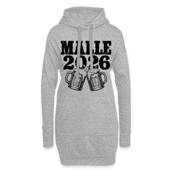 Malle 2026 Bier lieben wir! Malle wir kommen. - Hoodie-Kleid - Grau meliert - Vorne
