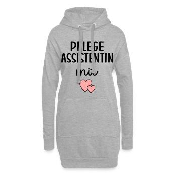 Pflegeassistentin Pflegefachassistenz - Hoodie-Kleid - Grau meliert - Vorne