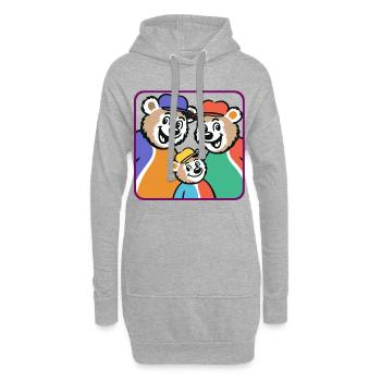 Bärenfamilie in bunten Farben - Hoodie-Kleid - Grau meliert - Vorne