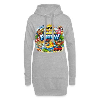 Endlich Ferien! - Hoodie-Kleid - Grau meliert - Vorne