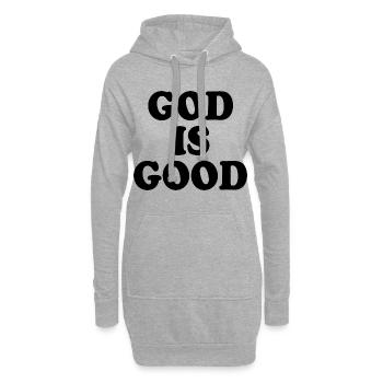 God is good - Sweat-shirt à capuche long Femme - gris chiné - Devant