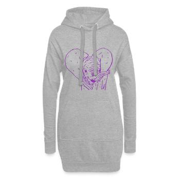 Elefantenbaby bunt - Hoodie-Kleid - Grau meliert - Vorne