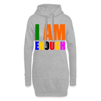 I am enough - Hoodie-Kleid - Grau meliert - Vorne