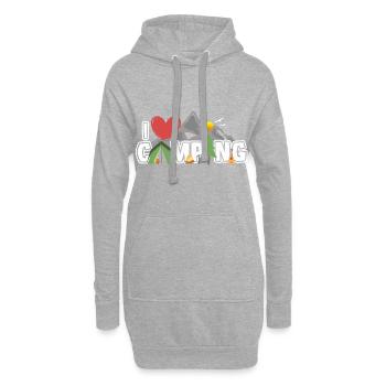 I love Camping - Camper Outdoor Geschenk Natur - Hoodie-Kleid - Grau meliert - Vorne