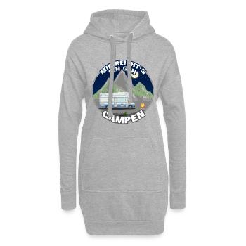 "Mir reicht's ich geh CAMPEN" Geschenk für Camper - Hoodie-Kleid - Grau meliert - Vorne