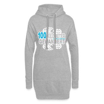 100 Kilometer GEWANDERT Marsch Geschenk Wandern - Hoodie-Kleid - Grau meliert - Vorne