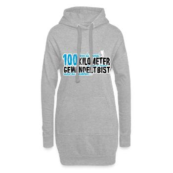 100 Kilometer Marsch Marschieren Geschenk Wanderer - Hoodie-Kleid - Grau meliert - Vorne