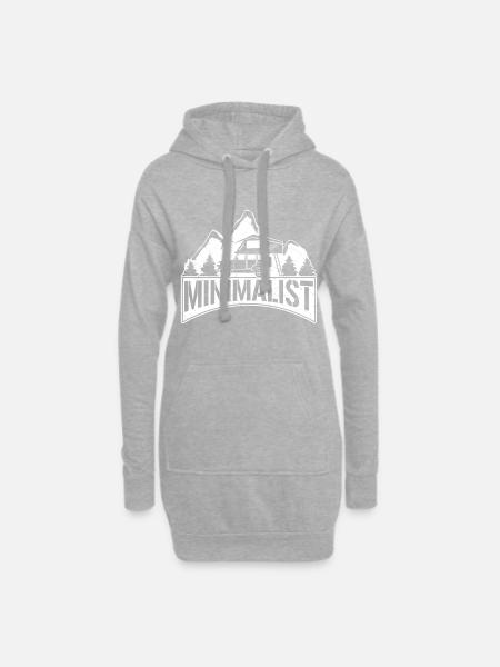 MINIMALIST Geschenk für Camper mit Dachzelt Natur - Hoodie-Kleid - Grau meliert