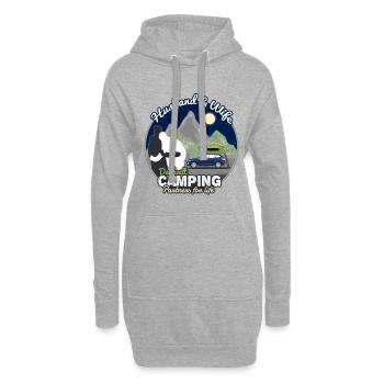 Cadeau "Partenaires Camping Tente de Toit" Saint Valentin - Sweat-shirt à capuche long Femme - gris chiné - Devant