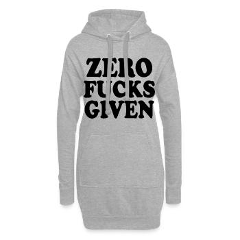 Zero fucks given - Hoodie-Kleid - Grau meliert - Vorne