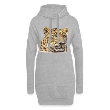 Gepard Aquarell - Hoodie-Kleid - Grau meliert - Vorne