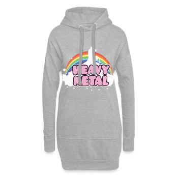 Heavy Metal Einhorn Musik Ella Lopez Geschenk - Hoodie-Kleid - Grau meliert - Vorne