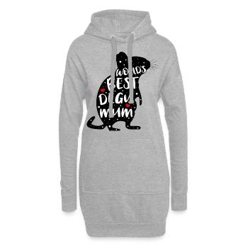 Degu MUM | Für Mamas von Degus - Hoodie-Kleid - Grau meliert - Vorne
