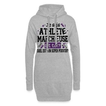 Athlète Marcheuse Championne Sport Cadeau Humour - Sweat-shirt à capuche long Femme - gris chiné - Devant