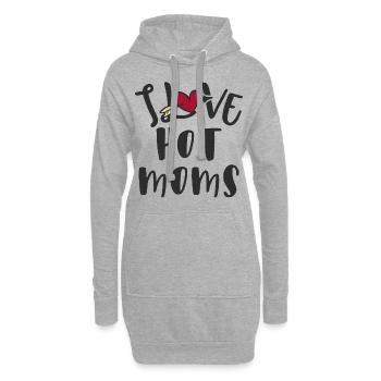 Ich liebe heiße Mütter - Hoodie-Kleid - Grau meliert - Vorne