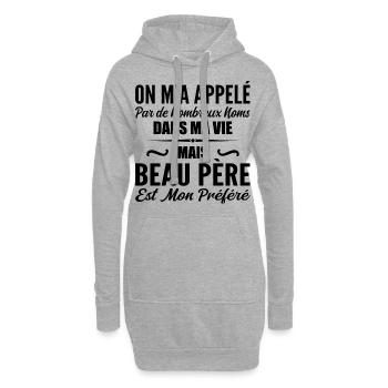 Appelé mais beau-père, cadeau beau-papa - Sweat-shirt à capuche long Femme - gris chiné - Devant