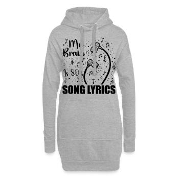 My Brain Is 80 Percent Song Lyrics Funny Music - Sweat-shirt à capuche long Femme - gris chiné - Devant