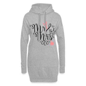 Cœur Mr Mme - Sweat-shirt à capuche long Femme - gris chiné - Devant