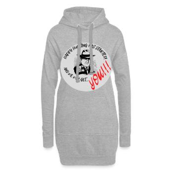Happy Hunting! - Hoodie-Kleid - Grau meliert - Vorne