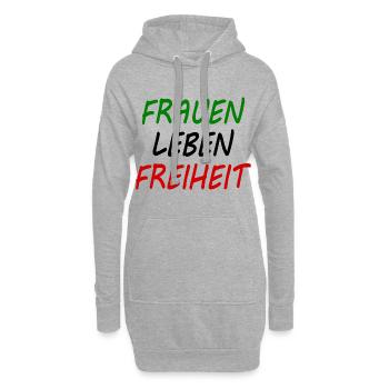 Frauen leben freiheit - Hoodie-Kleid - Grau meliert - Vorne