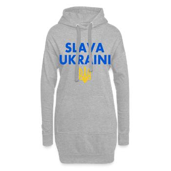 Slava ukraini - Hoodie-Kleid - Grau meliert - Vorne