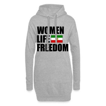 Women life freedom - Sweat-shirt à capuche long Femme - gris chiné - Devant