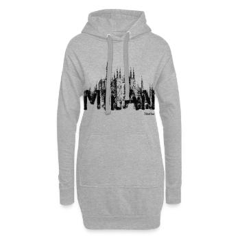 Cathédrale de milan - Sweat-shirt à capuche long Femme - gris chiné - Devant