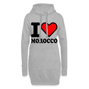I love morocco - Sweat-shirt à capuche long Femme - gris chiné - Devant