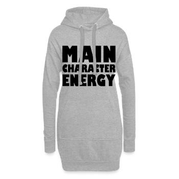 Main character energy - Sweat-shirt à capuche long Femme - gris chiné - Devant