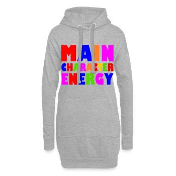 Main character energy - Hoodie-Kleid - Grau meliert - Vorne