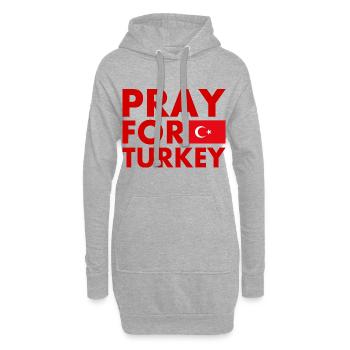 Pray for turkey - Hoodie-Kleid - Grau meliert - Vorne
