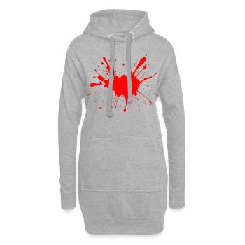 Fun Blut Design Streetart - Hoodie-Kleid - Grau meliert - Vorne