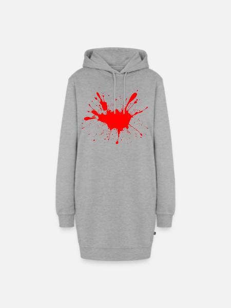 Fun Blut Design Streetart - Hoodie-Kleid - Grau meliert