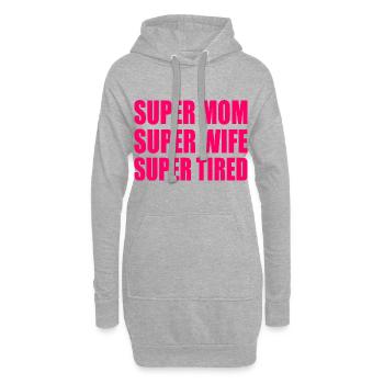 Super mom super wife super tired - Hoodie-Kleid - Grau meliert - Vorne