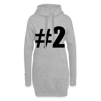#2 - Sweat-shirt à capuche long Femme - gris chiné - Devant