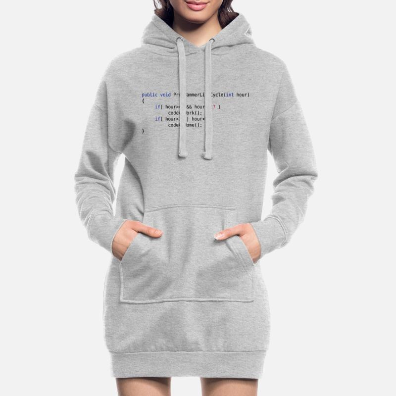 CODE AT WORK OR CODE AT HOME - JAVA PSEUDO Hoodie-Kleid