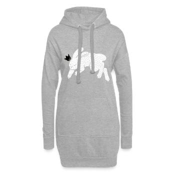 Lapin Prince Blanc - Sweat-shirt à capuche long Femme - gris chiné - Devant