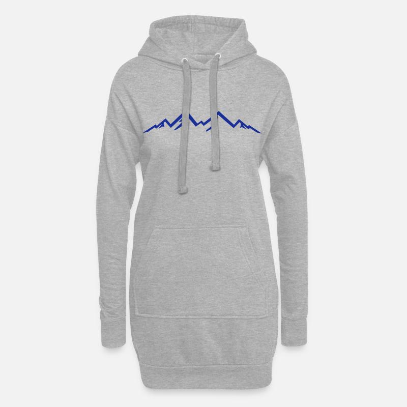 Berge, Mountains - Hoodie-Kleid - Grau meliert