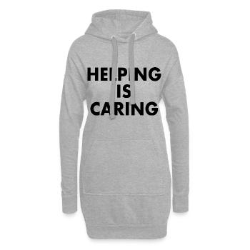 Helping is caring - Hoodie-Kleid - Grau meliert - Vorne