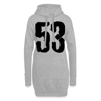 Maillot à 53 numéros - Sweat-shirt à capuche long Femme - gris chiné - Devant