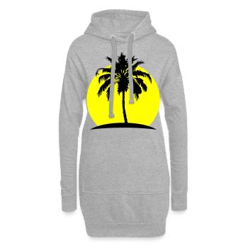 Palme Silhouette Symbol - Hoodie-Kleid - Grau meliert - Vorne
