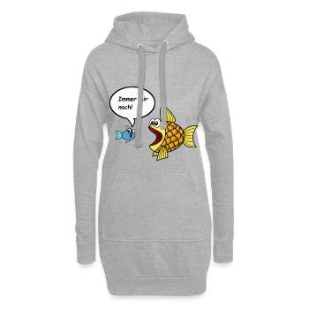 Immer mir nach, Fische, - Hoodie-Kleid - Grau meliert - Vorne