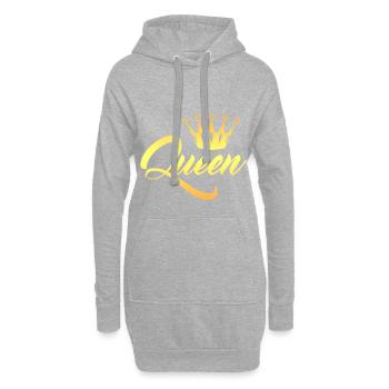 Couple roi et reine - Sweat-shirt à capuche long Femme - gris chiné - Devant